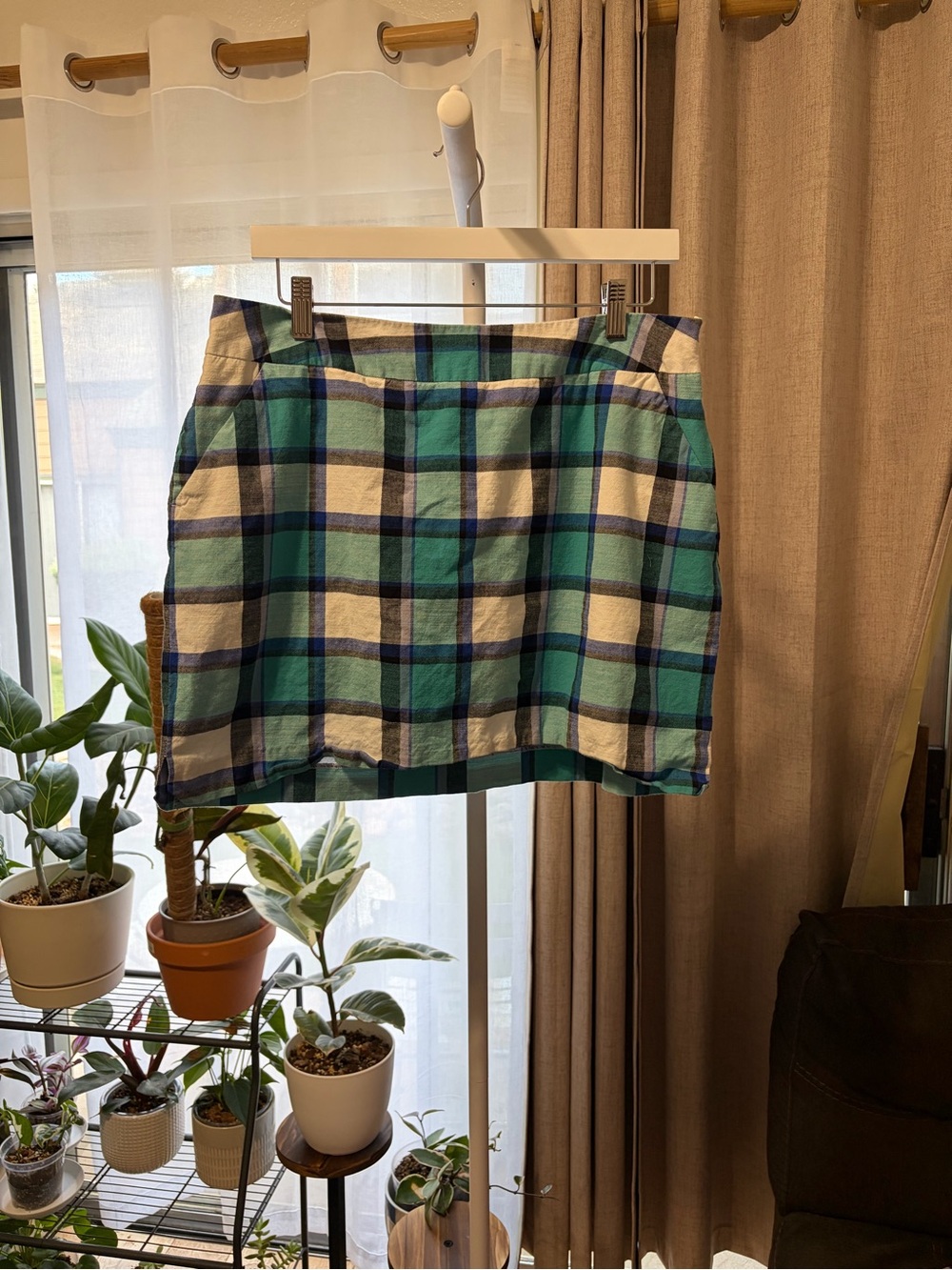 Loudmouth Plaid Skort in Blue, Green and White